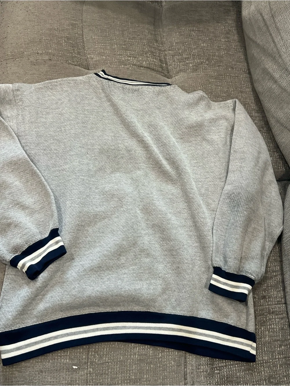 USA Appliqué Crewneck Sweater - Gray with Navy & Red